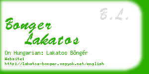 bonger lakatos business card